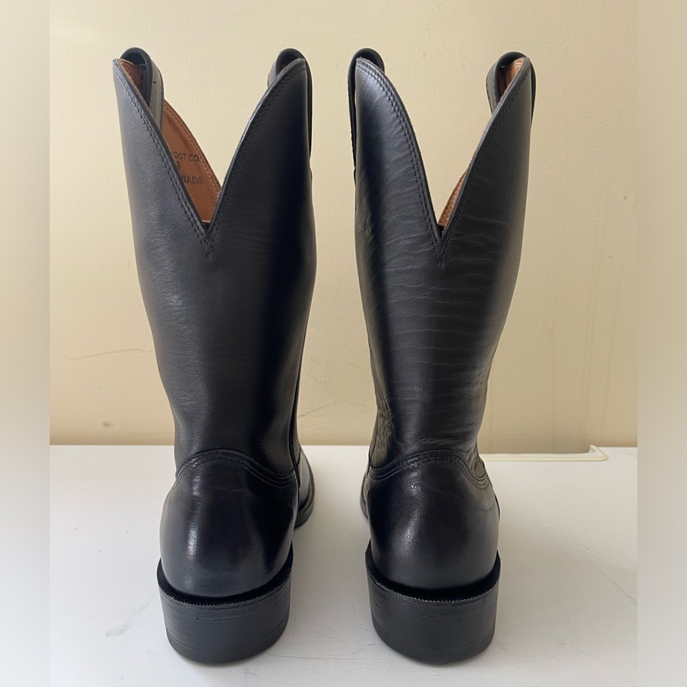 NWT Alberta Boot Black Kangaroo Leather Western Cowboy Boots Men Size 8.5 US - Picture 3 of 8